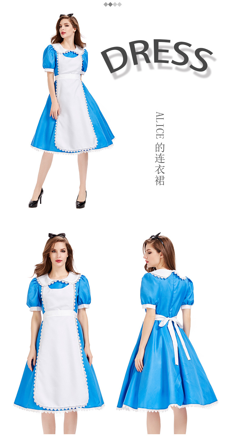 Alice in Wonderland Tea Party Costume - Blue Dress - Stage Performance Costume
