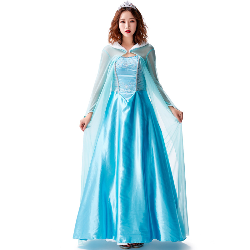 Fairy Tale Princess Dress with Thickened Fabric, Fairy Tale No. 1 Princess Role-Playing Light Blue Strapless Dress