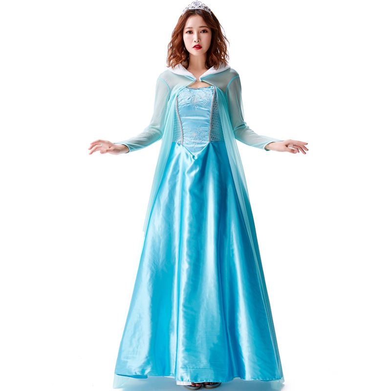Fairy Tale Princess Dress with Thickened Fabric, Fairy Tale No. 1 Princess Role-Playing Light Blue Strapless Dress