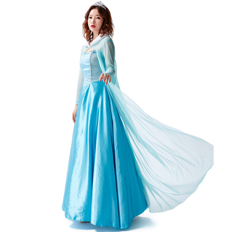 Fairy Tale Princess Dress with Thickened Fabric, Fairy Tale No. 1 Princess Role-Playing Light Blue Strapless Dress
