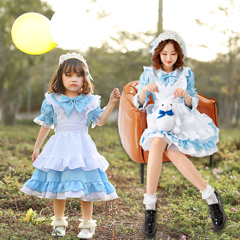 2021 Adult Maid Anime Cosplay Costume Three-Color Internet Celebrity Best Friend Outfit Lolita Dress