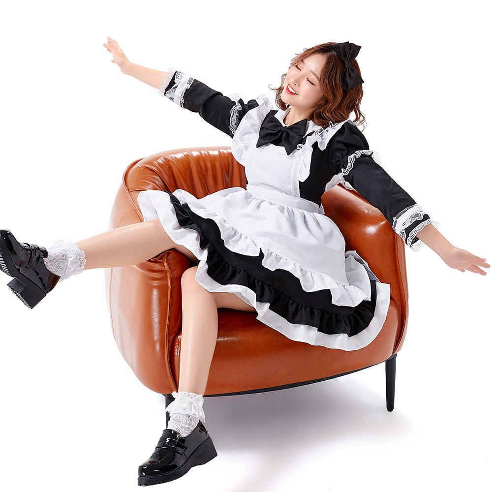 2021 Adult Maid Anime Cosplay Costume Three-Color Internet Celebrity Best Friend Outfit Lolita Dress