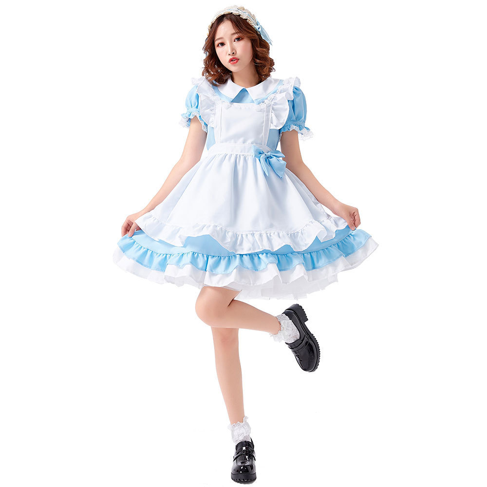 2021 Adult Maid Anime Cosplay Costume Three-Color Internet Celebrity Best Friend Outfit Lolita Dress