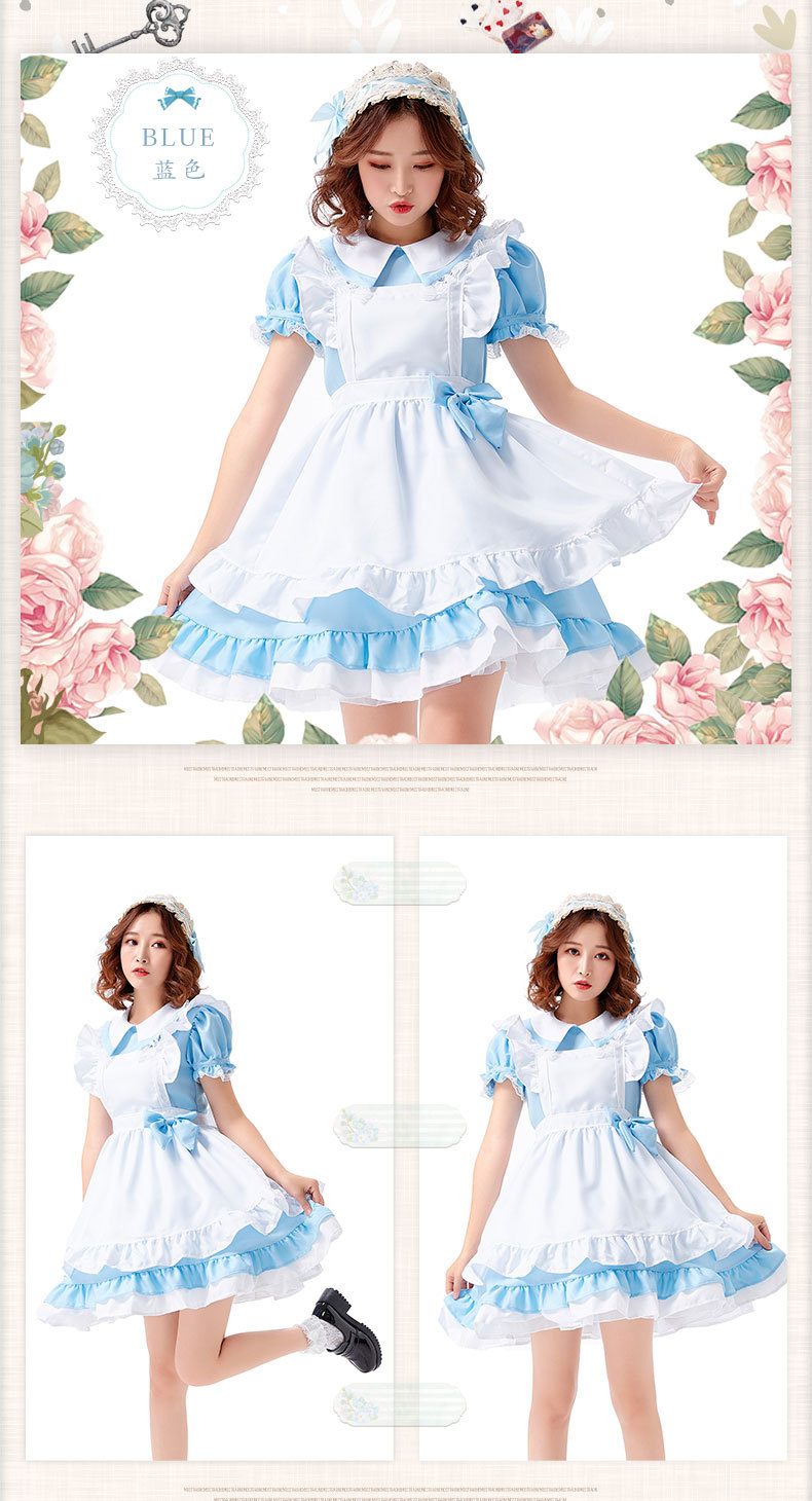2021 Adult Maid Anime Cosplay Costume Three-Color Internet Celebrity Best Friend Outfit Lolita Dress