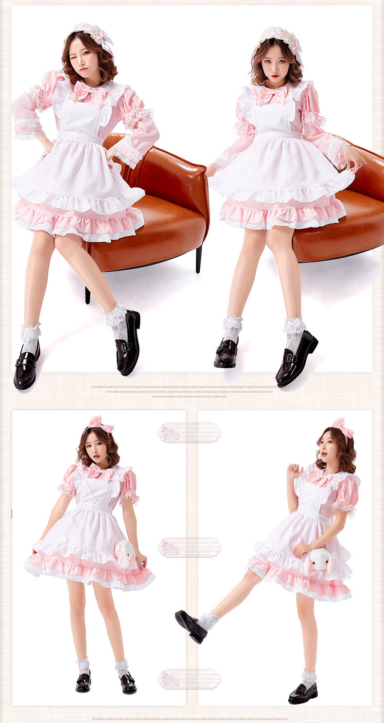 2021 Adult Maid Anime Cosplay Costume Three-Color Internet Celebrity Best Friend Outfit Lolita Dress