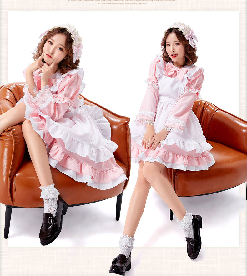 2021 Adult Maid Anime Cosplay Costume Three-Color Internet Celebrity Best Friend Outfit Lolita Dress