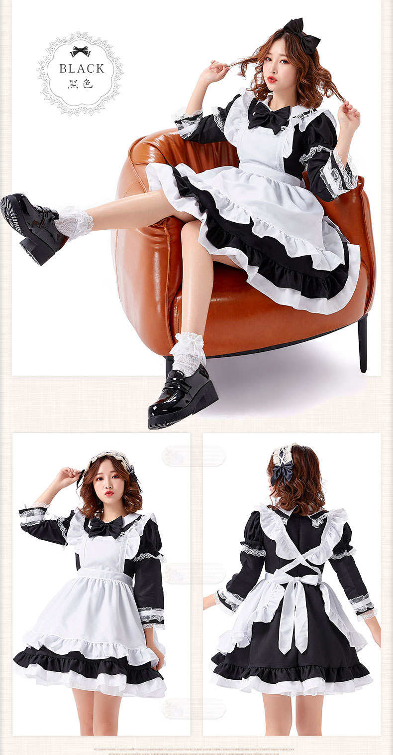 2021 Adult Maid Anime Cosplay Costume Three-Color Internet Celebrity Best Friend Outfit Lolita Dress