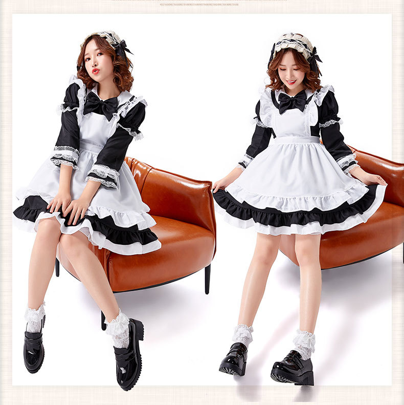 2021 Adult Maid Anime Cosplay Costume Three-Color Internet Celebrity Best Friend Outfit Lolita Dress