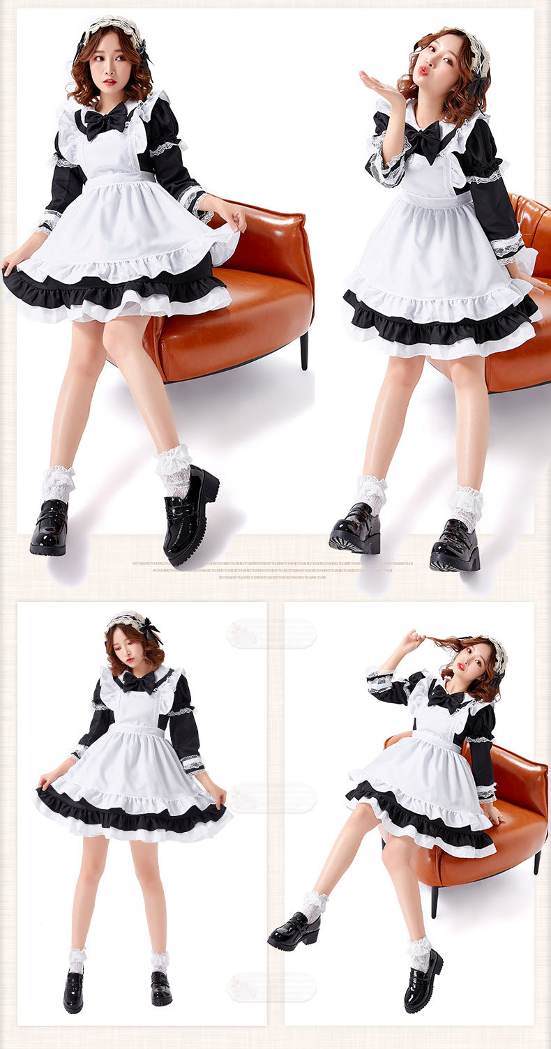 2021 Adult Maid Anime Cosplay Costume Three-Color Internet Celebrity Best Friend Outfit Lolita Dress