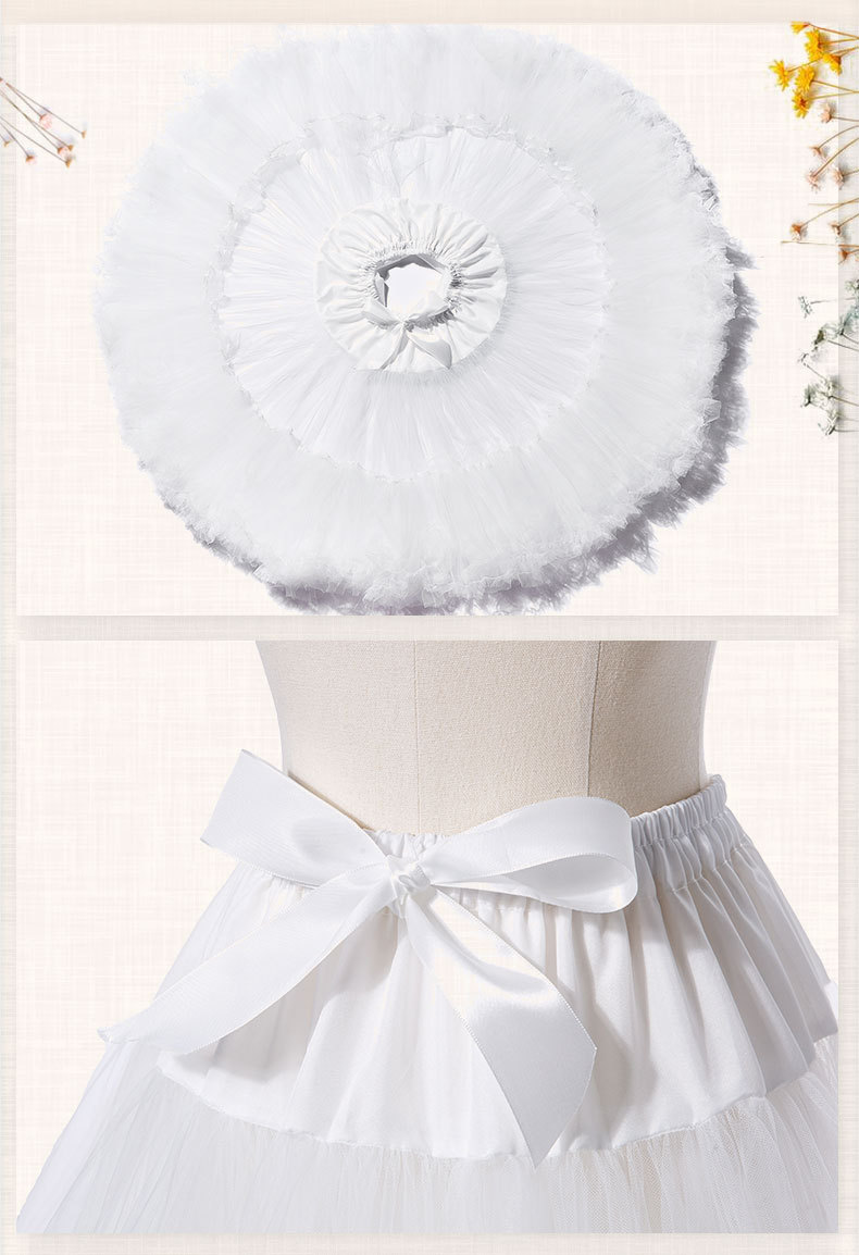 Marshmallow petticoat Lolita tulle skirt, super soft tulle, boneless, three-steel petticoat, cloud petticoat, adjustable