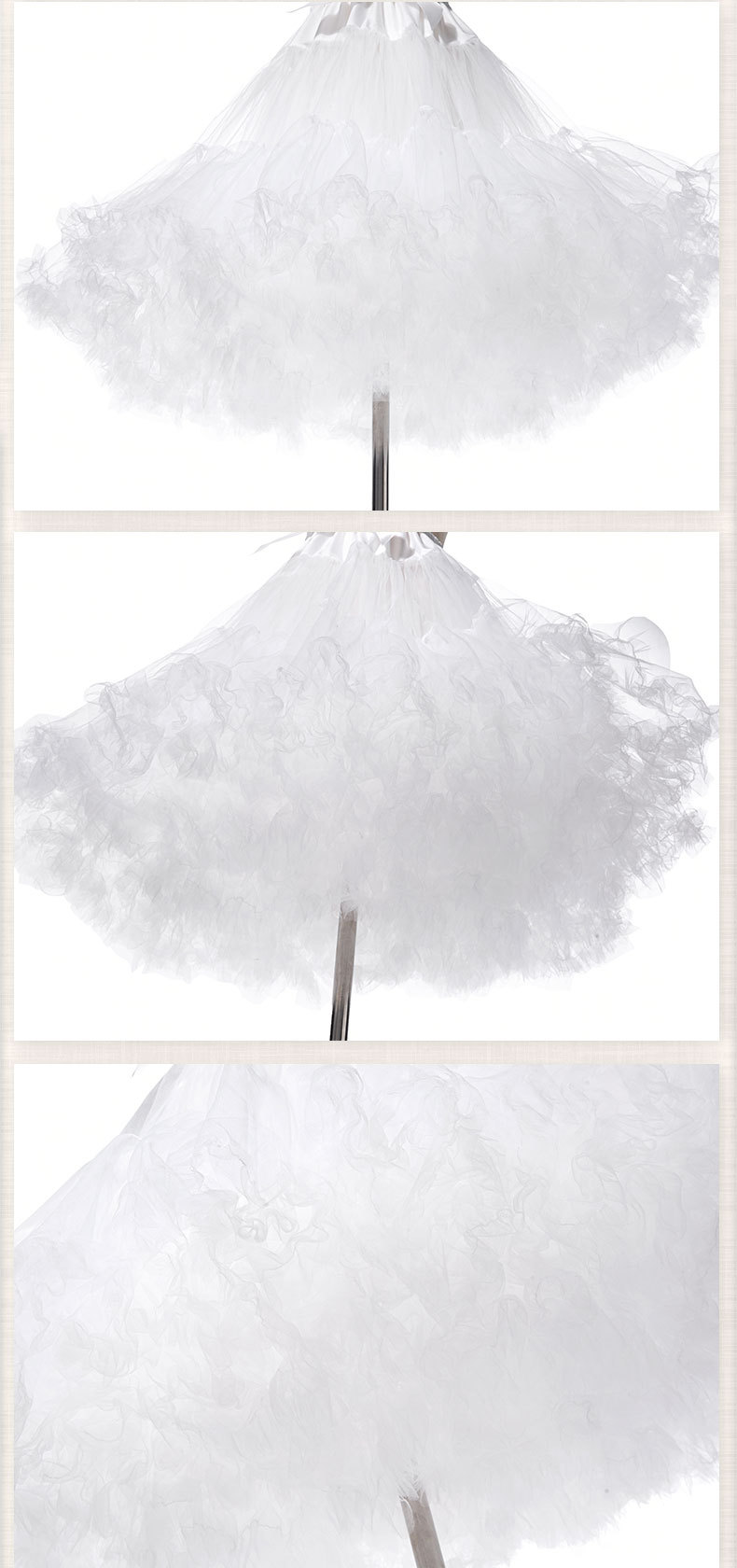 Marshmallow petticoat Lolita tulle skirt, super soft tulle, boneless, three-steel petticoat, cloud petticoat, adjustable