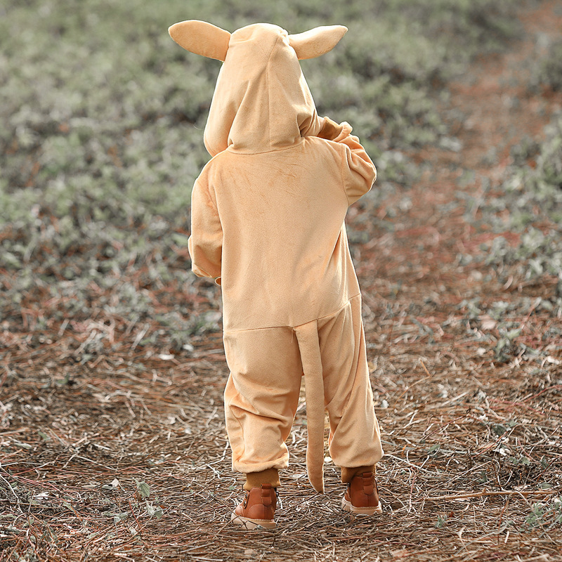 Halloween Children's Festival Party Costume, Parent-Child Performance Costume, Unisex Cute Kangaroo Animal Costume
