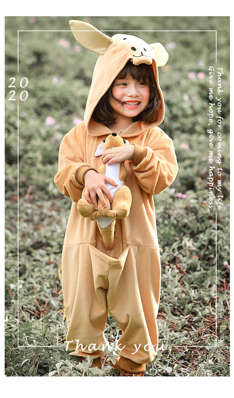 Halloween Children's Festival Party Costume, Parent-Child Performance Costume, Unisex Cute Kangaroo Animal Costume