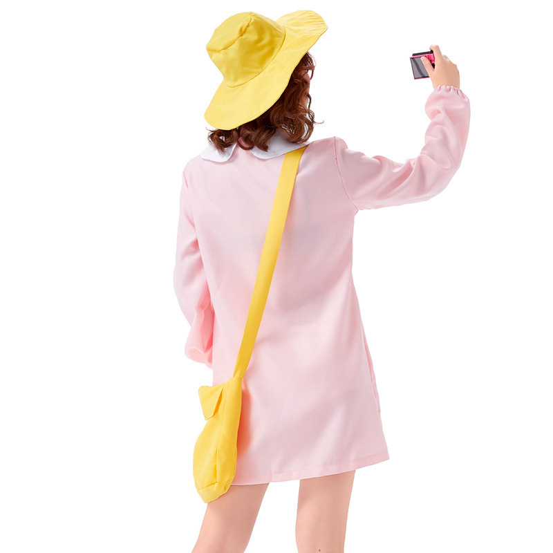 Halloween cosplay costume, adult pink everyday Japanese style childcare worker outfit, kindergarten parent-child stage performance costume