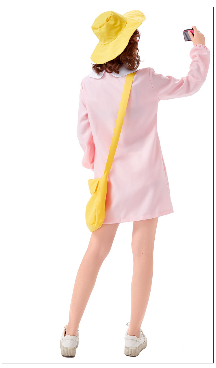 Halloween cosplay costume, adult pink everyday Japanese style childcare worker outfit, kindergarten parent-child stage performance costume