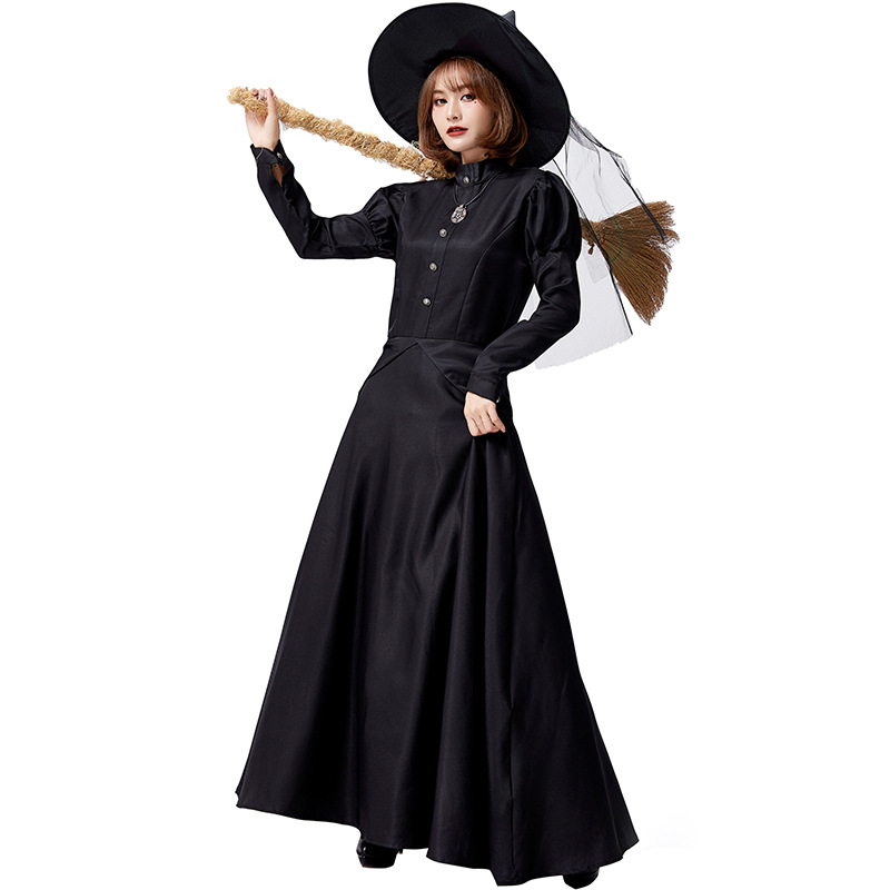 Halloween witch magic robe, Wizard of Oz, Western witch costume, family Halloween performance long dress