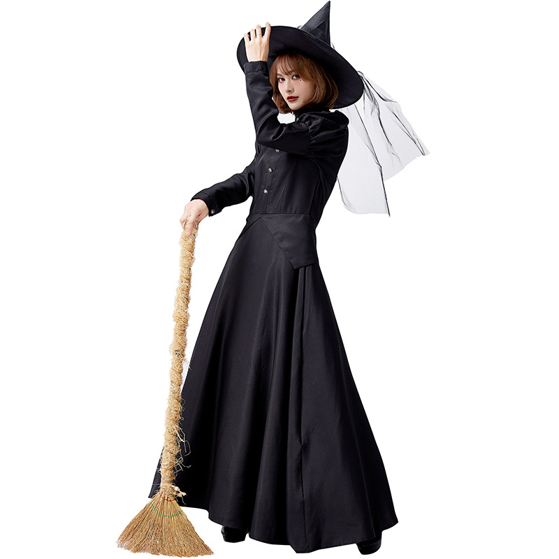 Halloween witch magic robe, Wizard of Oz, Western witch costume, family Halloween performance long dress