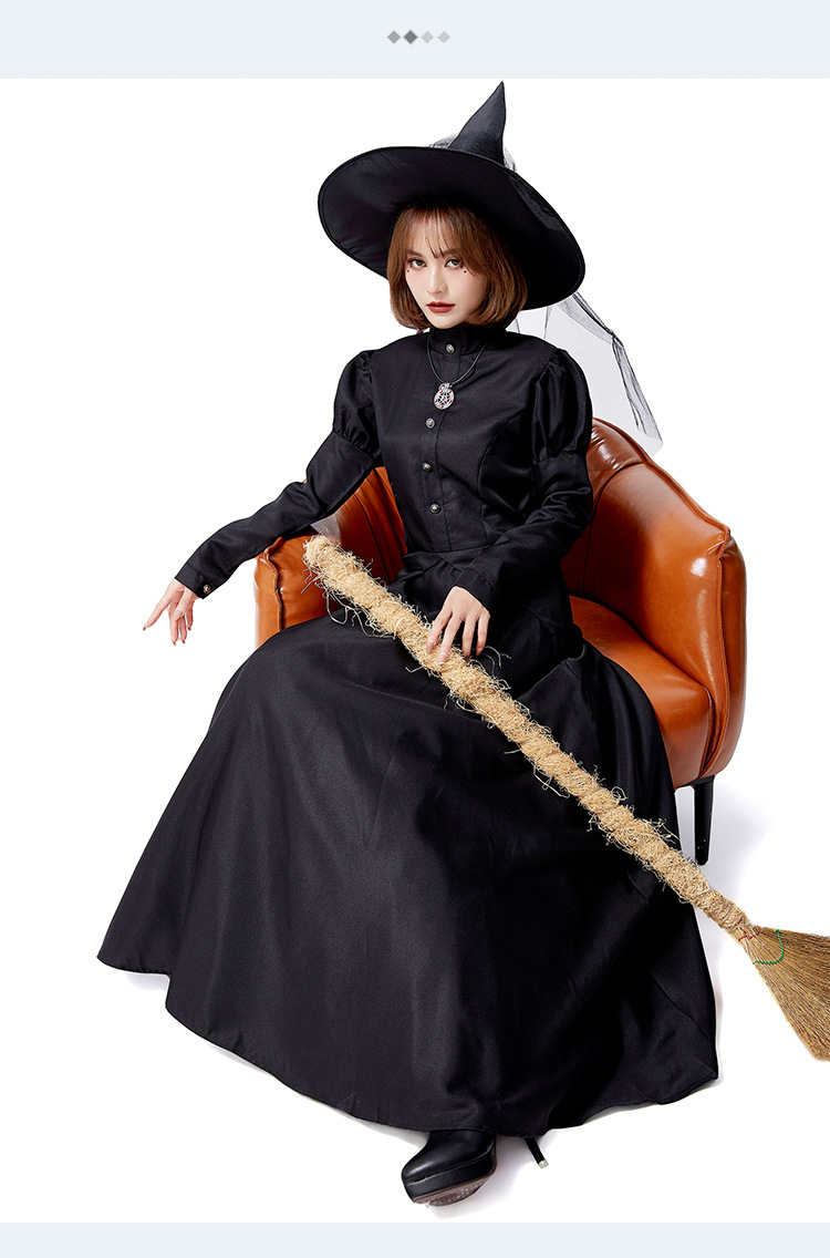 Halloween witch magic robe, Wizard of Oz, Western witch costume, family Halloween performance long dress