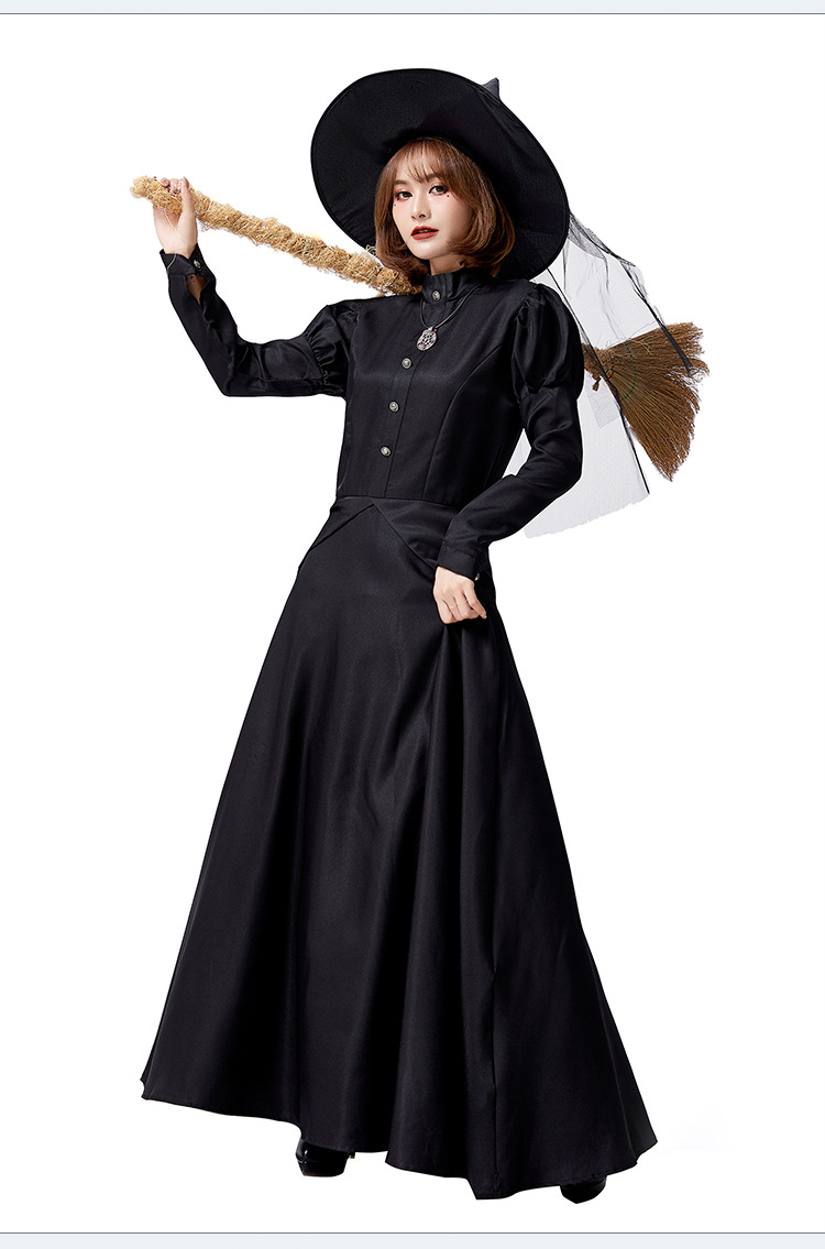 Halloween witch magic robe, Wizard of Oz, Western witch costume, family Halloween performance long dress