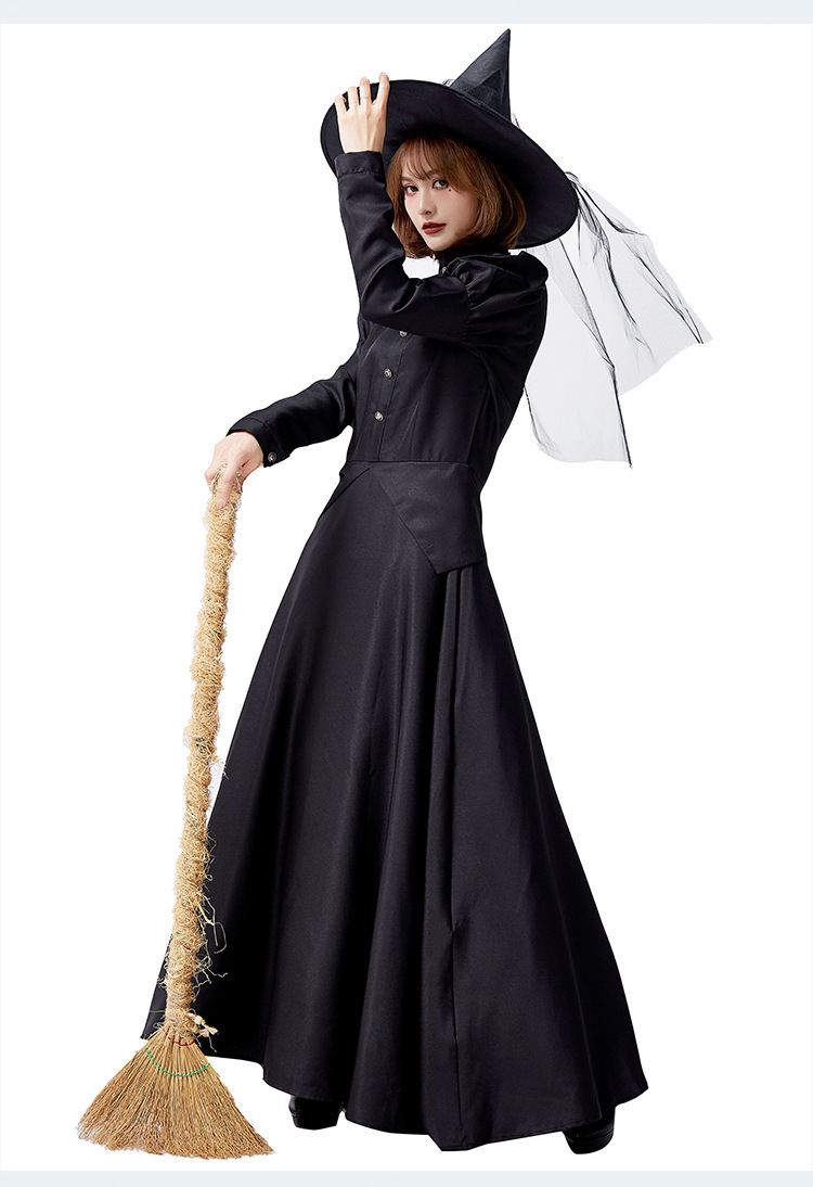 Halloween witch magic robe, Wizard of Oz, Western witch costume, family Halloween performance long dress