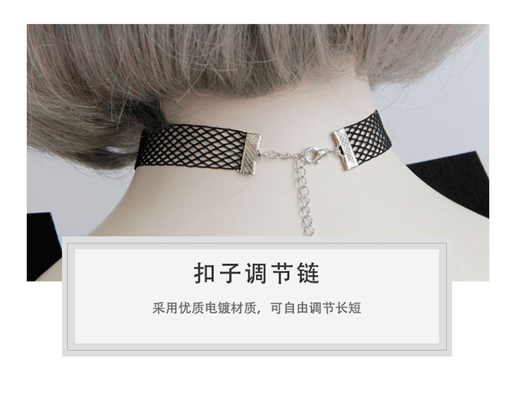 Dark Gothic style party spider web necklace black handmade clavicle chain short necklace jewelry neckband