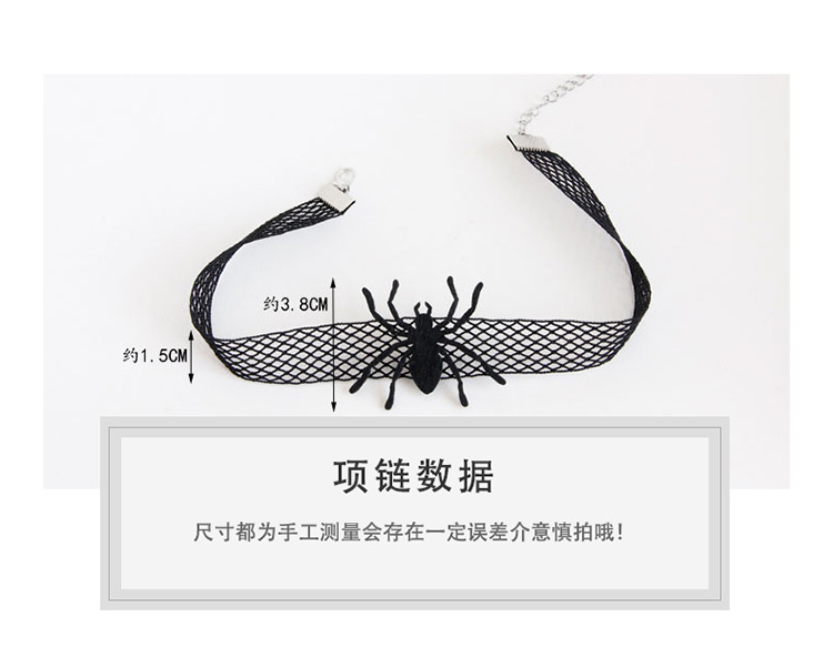 Dark Gothic style party spider web necklace black handmade clavicle chain short necklace jewelry neckband