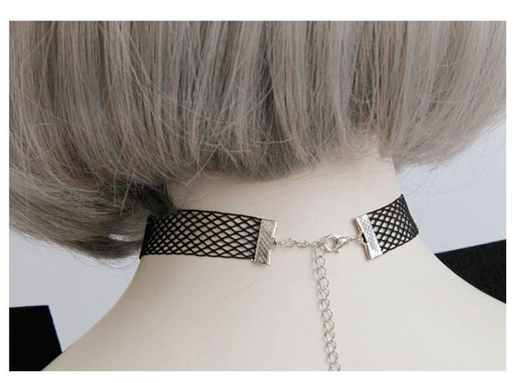 Dark Gothic style party spider web necklace black handmade clavicle chain short necklace jewelry neckband