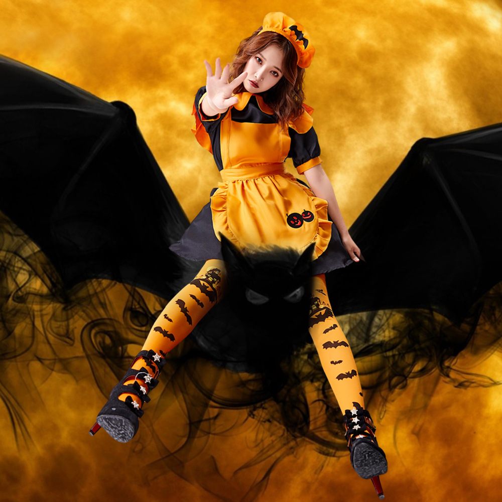 Halloween Costumes: Vampire Maid Servant Witch Jack Pumpkin Lantern Dress