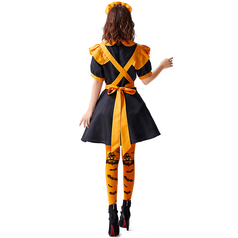Halloween Costumes: Vampire Maid Servant Witch Jack Pumpkin Lantern Dress
