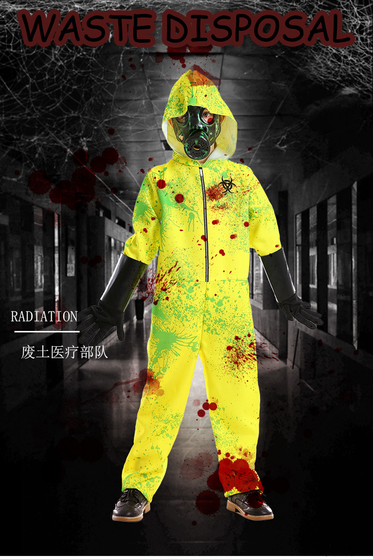 Halloween New Arrivals Party Bodysuit Biohazard Protective Suit Splash Print Unisex Outfit Zombie Role Play