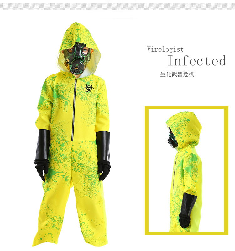 Halloween New Arrivals Party Bodysuit Biohazard Protective Suit Splash Print Unisex Outfit Zombie Role Play
