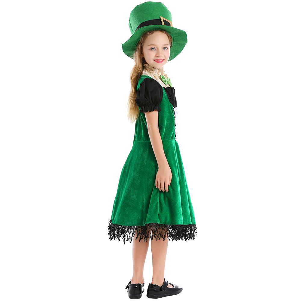 Halloween costume, St. Patrick's Day, a Western European national holiday, children's Irish fairy gnome dress.
