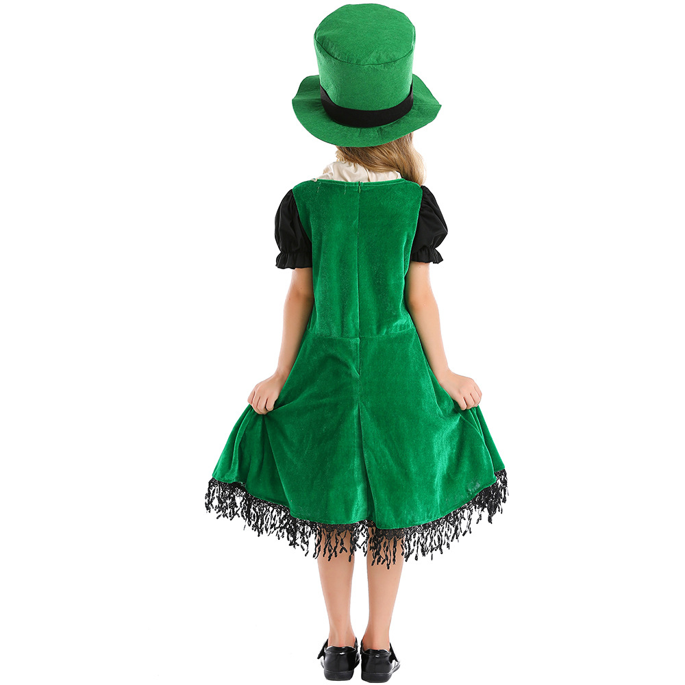 Halloween costume, St. Patrick's Day, a Western European national holiday, children's Irish fairy gnome dress.