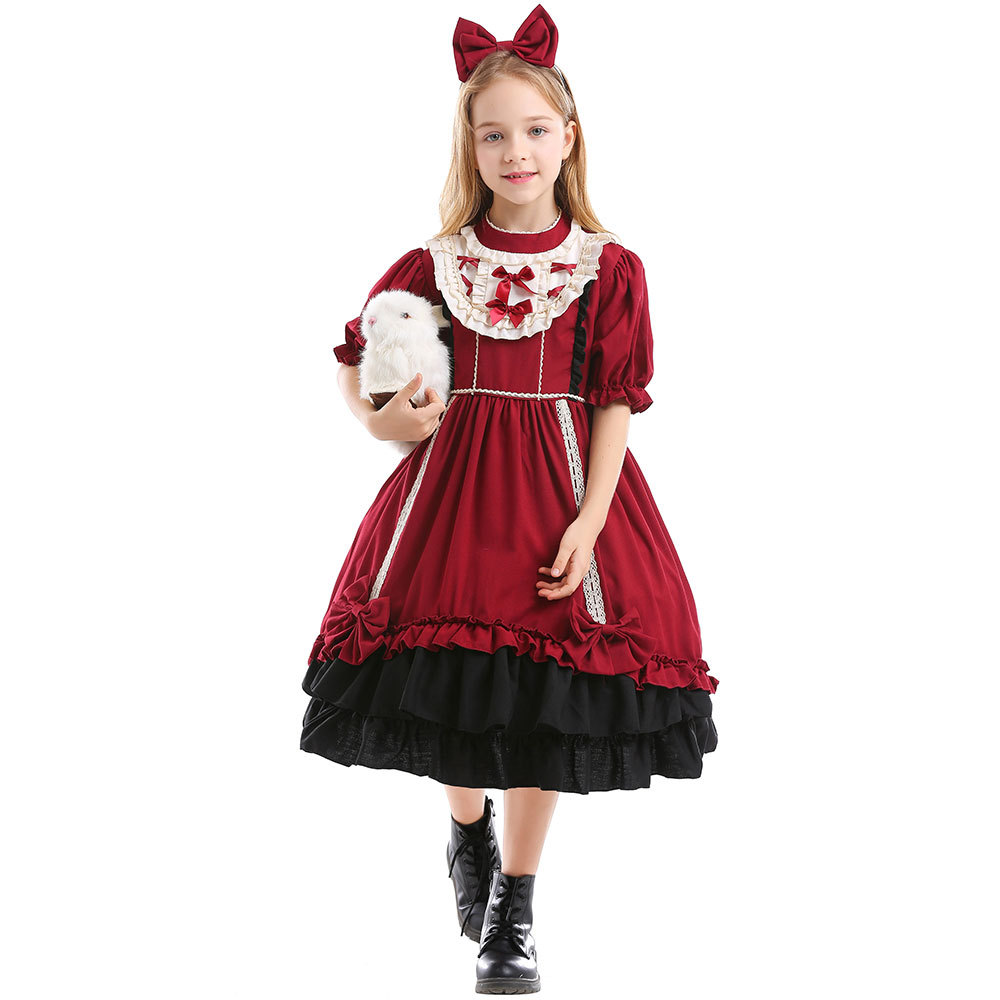Clothing, Halloween Spanish Lolita dress, princess dress, burgundy Lolita photography, everyday Lolita outfit