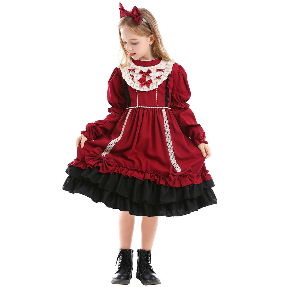 Clothing, Halloween Spanish Lolita dress, princess dress, burgundy Lolita photography, everyday Lolita outfit