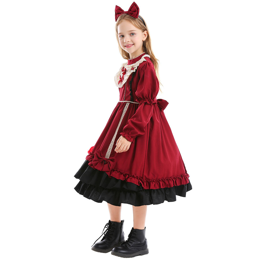 Clothing, Halloween Spanish Lolita dress, princess dress, burgundy Lolita photography, everyday Lolita outfit
