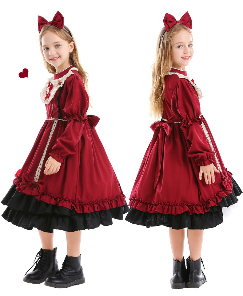 Clothing, Halloween Spanish Lolita dress, princess dress, burgundy Lolita photography, everyday Lolita outfit