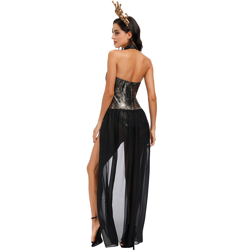 Halloween party siren ancient Greek mythology Medusa snake print high-cut swimsuit Gorgon sisters