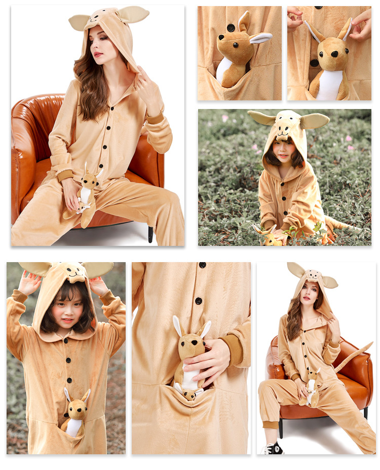 Parent-child family activities, games, children's dolls, cute kangaroo plush toys, Halloween accessories