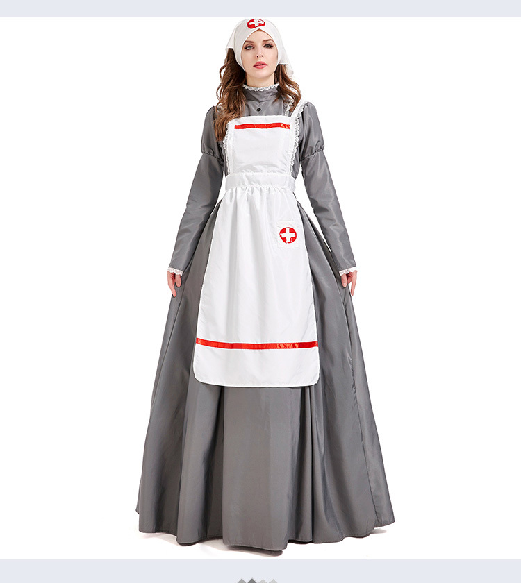 Halloween costume carnival, 19th-century European nurse costume, Florence Nightingale performance costume