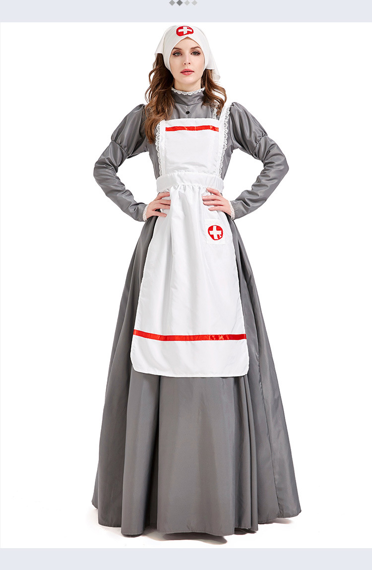 Halloween costume carnival, 19th-century European nurse costume, Florence Nightingale performance costume