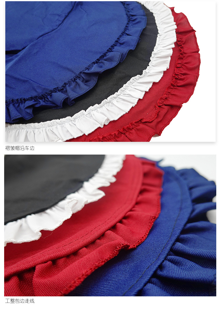 Halloween Accessories Lolita Japanese Style Maid/Maid/Witch/Magic Hat Tricolor Ruffled Lace Solid Color Pointed Hat