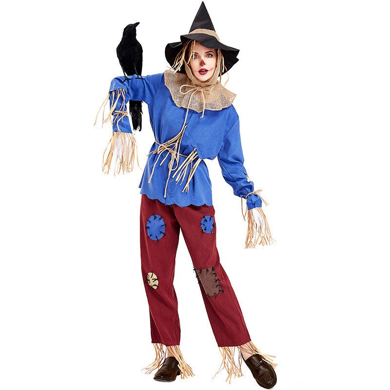Halloween costumes, scarecrow cosplay, stage costumes, unisex.