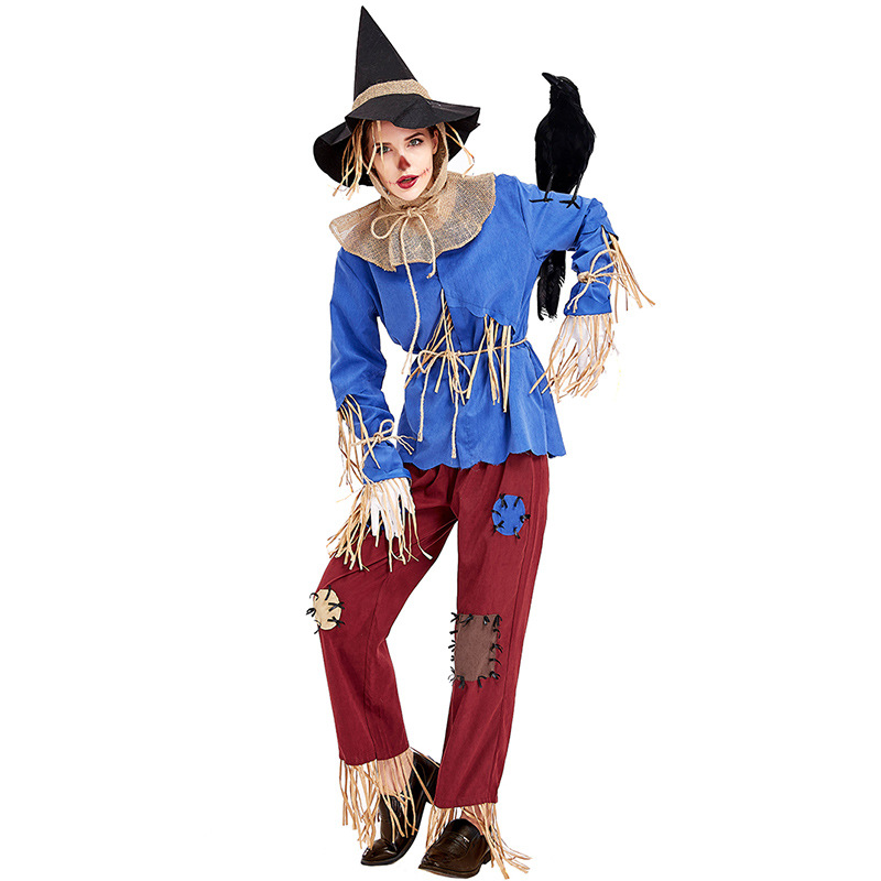 Halloween costumes, scarecrow cosplay, stage costumes, unisex.