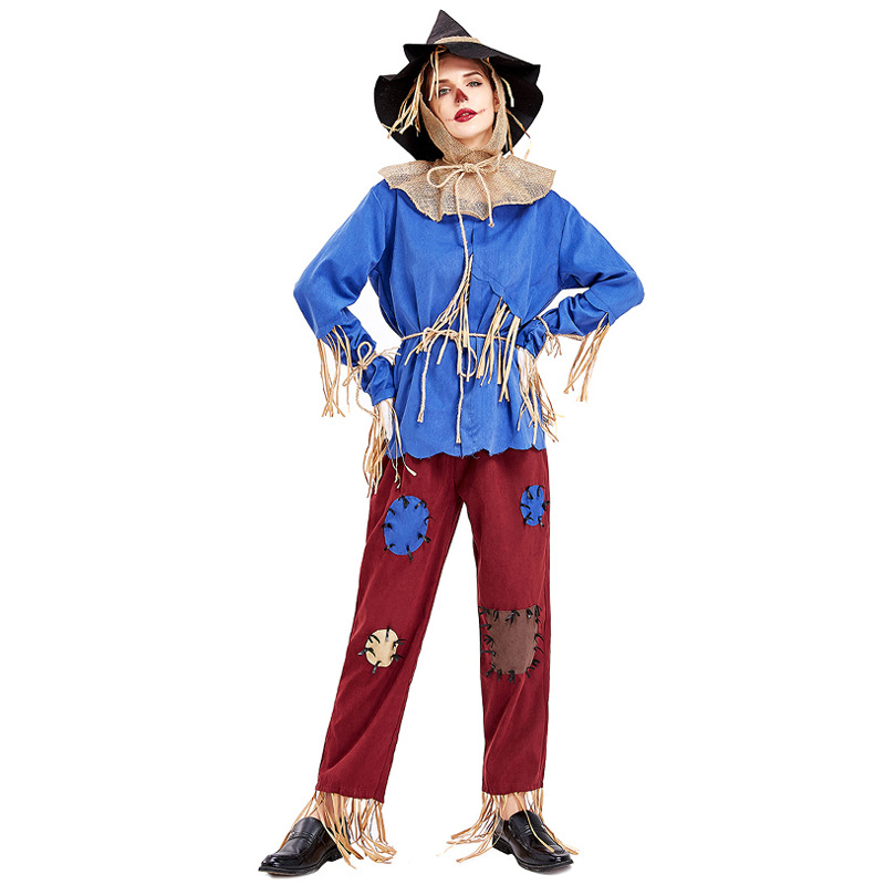 Halloween costumes, scarecrow cosplay, stage costumes, unisex.