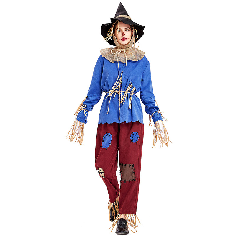 Halloween costumes, scarecrow cosplay, stage costumes, unisex.