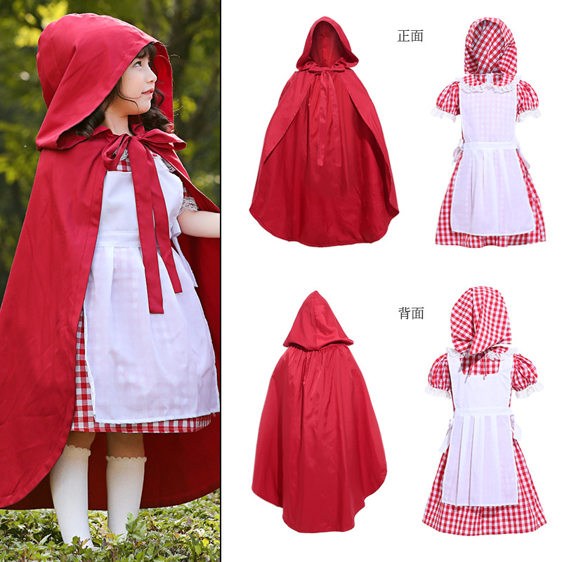 Little Red Riding Hood costume, Halloween costume, theatrical stage performance, parent-child outfit