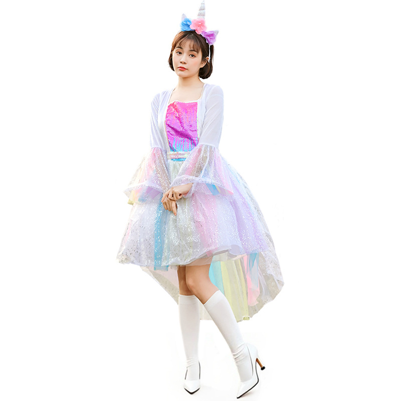 Children's Halloween party costume cosplay Friendship Magic Rainbow Pony Unicorn Dress