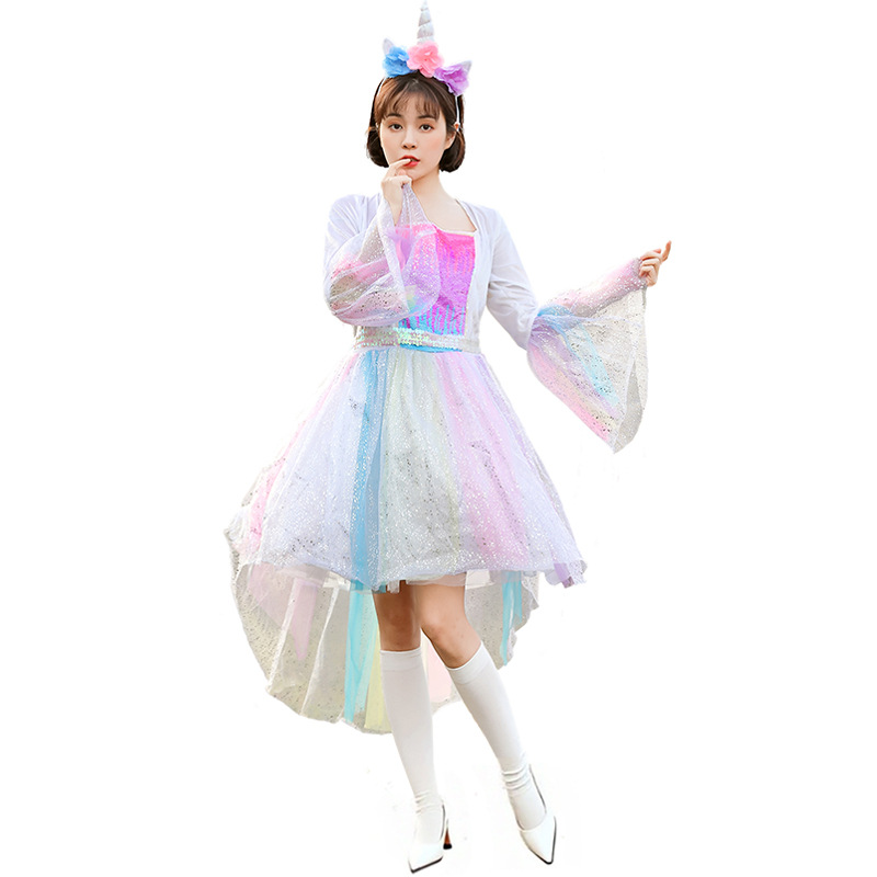 Children's Halloween party costume cosplay Friendship Magic Rainbow Pony Unicorn Dress