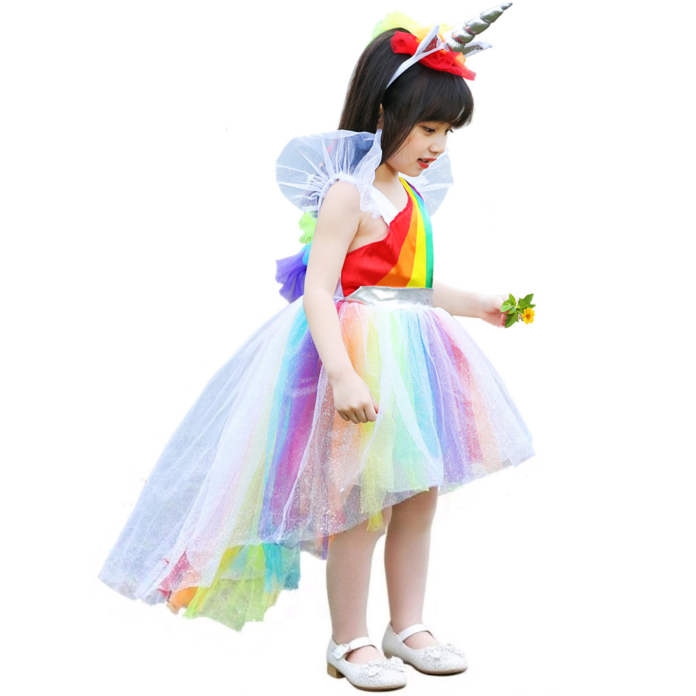 Children's Halloween party costume cosplay Friendship Magic Rainbow Pony Unicorn Dress